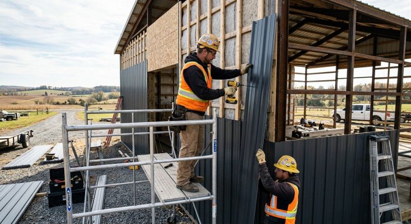 Metal Barn Siding Installation in Oxford, MI