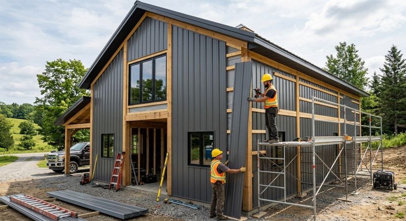 Pole Barn Siding Installation in Oxford, MI